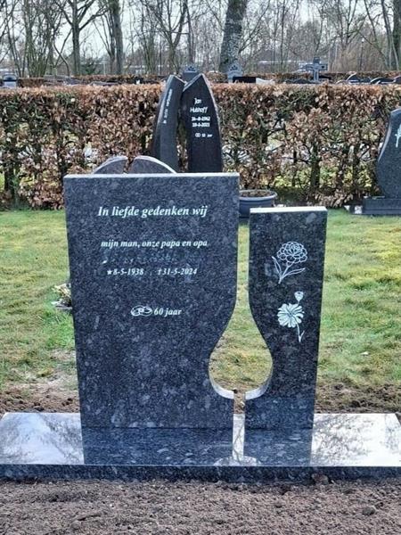 Dubbele steen zonder bedekking | Steenhouwerij de Vries